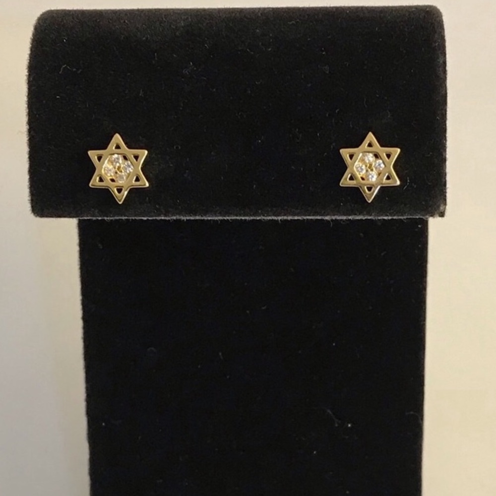 Petite Star of David Studs - Picture 4 of 8